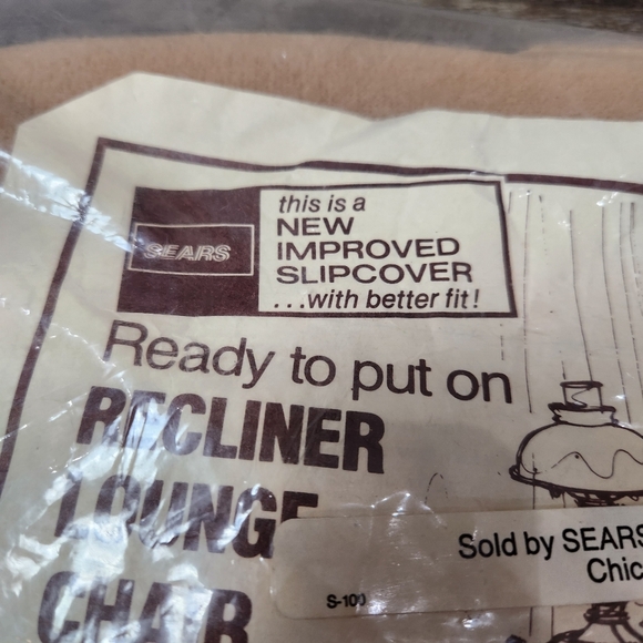 VINTAGE NEW SEARS & ROEBUCK AND CO. RECLINER LOUNGE CHAIR COVER MADE IN USA - Picture 2 of 7